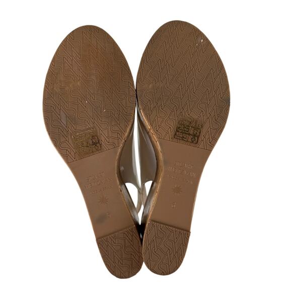 NWOT Stuart Weitzman White Riveria Platform Round Toe Heel Sandal Wedge - Size 6 - Picture 8 of 9